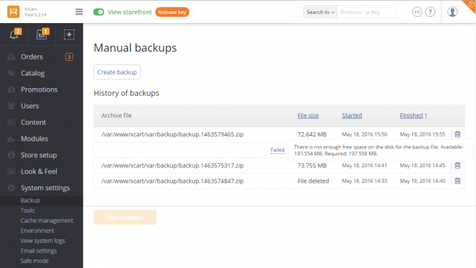 backup master database